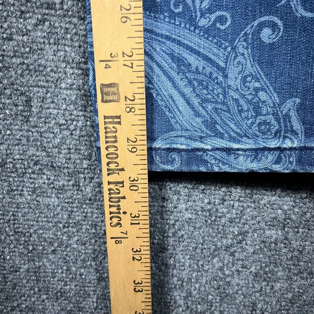 Charter Club Lexington‎ Straight Jeans Men 14 Blue Paisley Printed Denim Pants